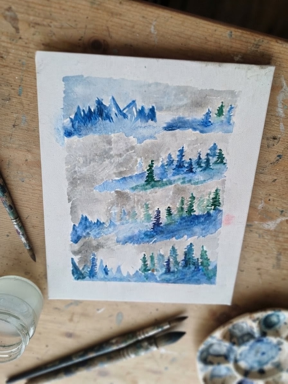 Original Winter Forest Landscape Canvas Art